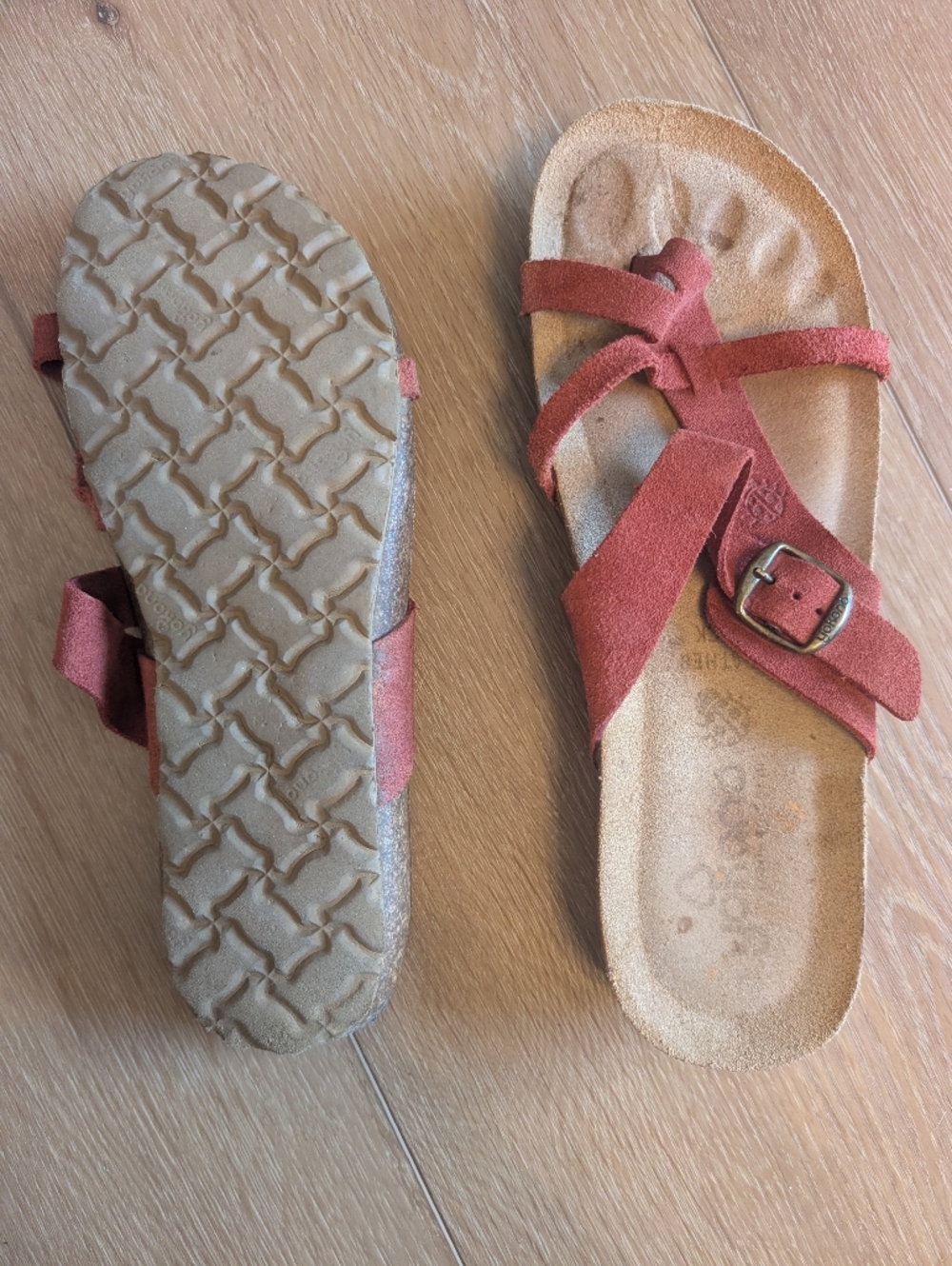 Yokono Ibiza Leather Womens Strappy Sandals, Rust, size 9